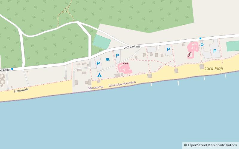 lara beach no 1 antalya location map