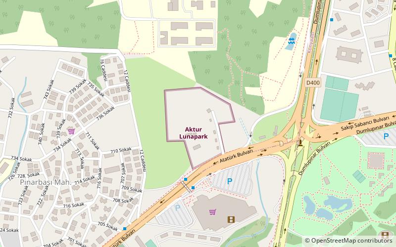 aktur lunapark antalya location map