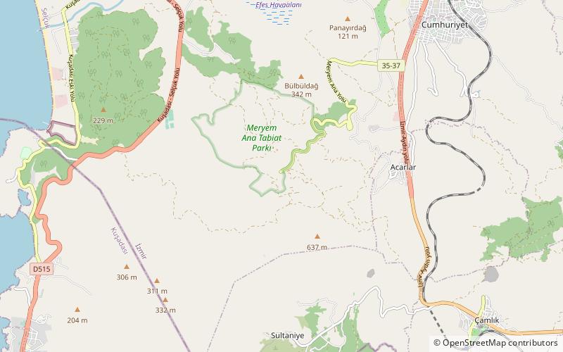 natural park of the virgin mary kusadasi location map