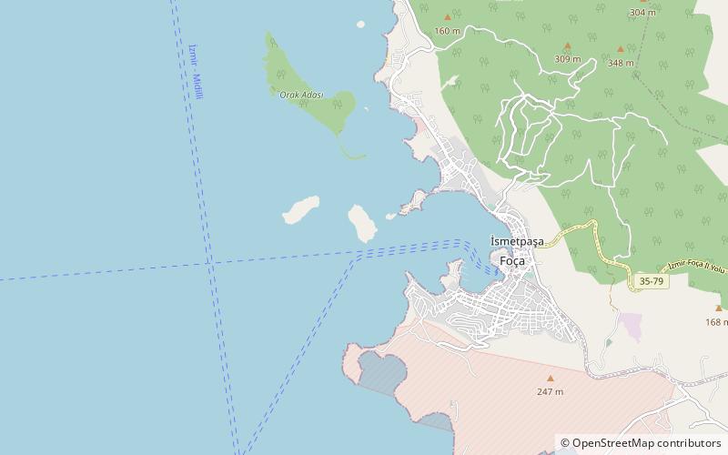isla incir foca location map