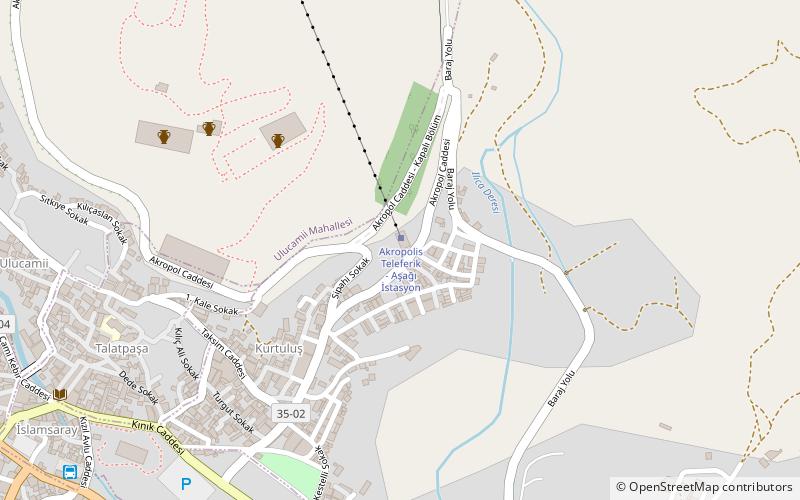 Bergama Acropolis Gondola location map