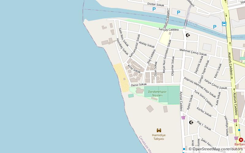 mega beach canakkale location map