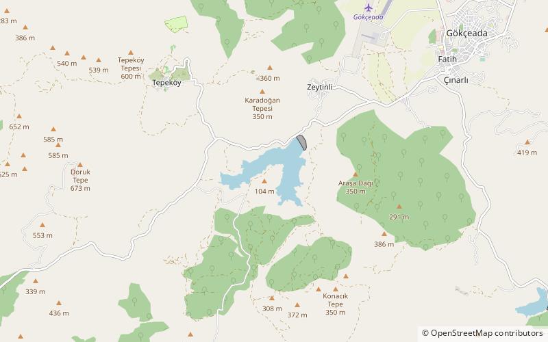 gokceada dam imbros location map