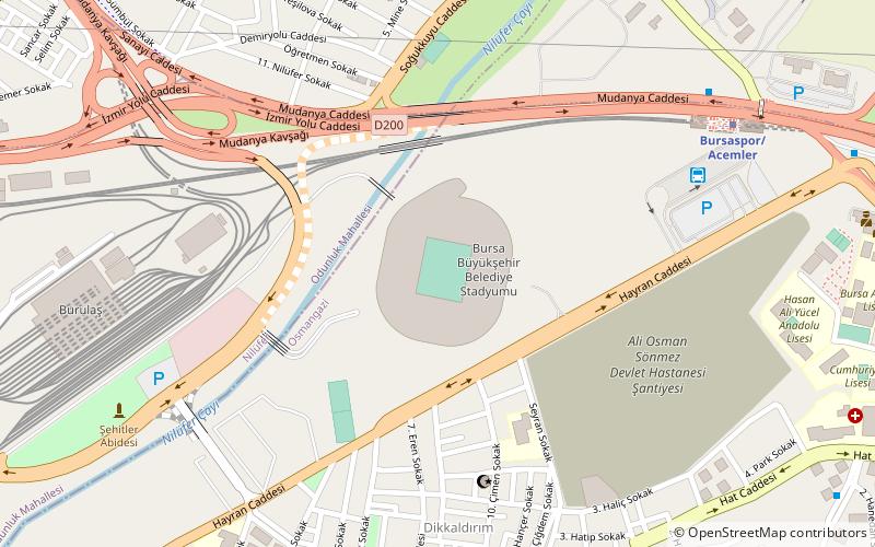 Bursa Büyükşehir Stadium location map