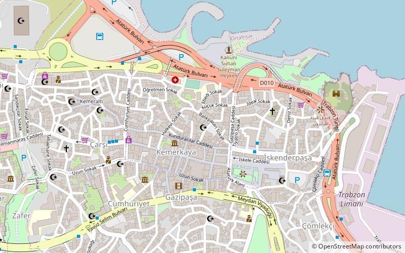 yeni kemerkaya mosque trabzon location map
