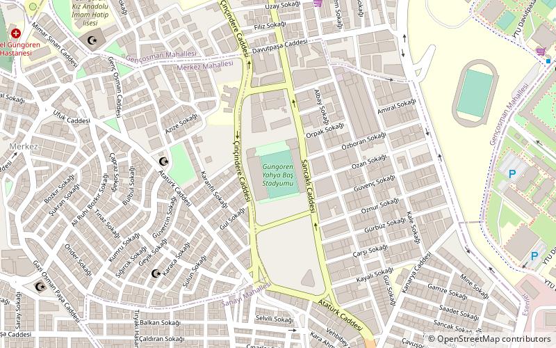 Necmi Kadıoğlu Stadium location map