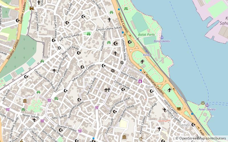 synagogue ahrida distanbul location map