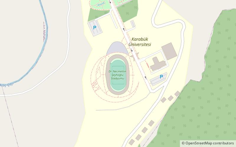 karabuk university stadium location map