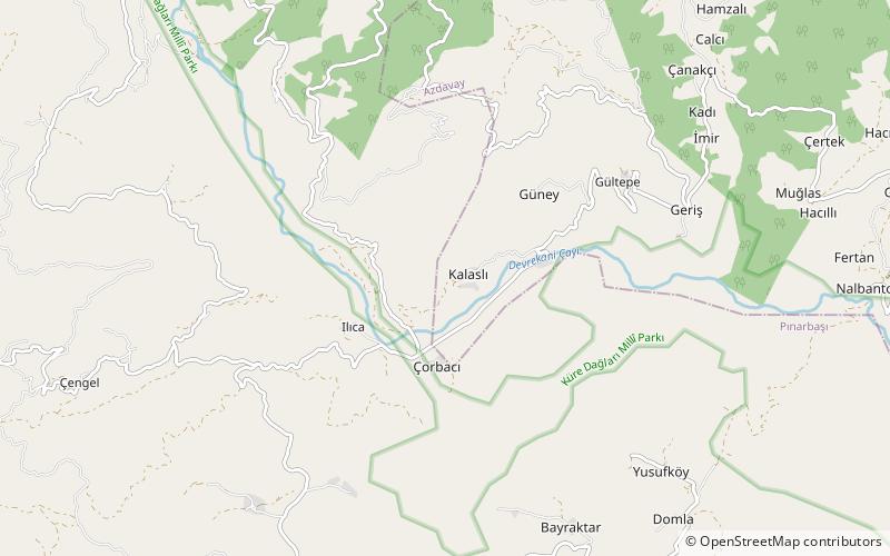 Küre Mountains National Park location map