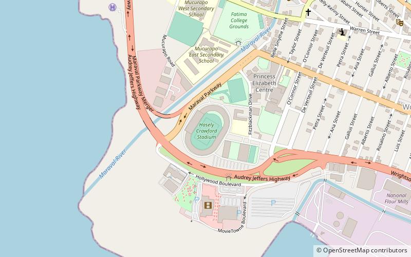 Estadio Hasely Crawford location map
