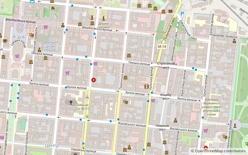 Odessa Pushkin Museum location map