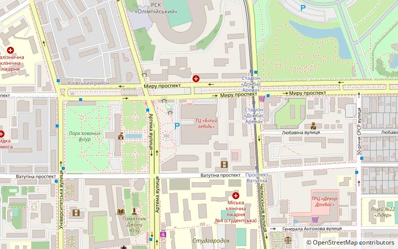 white swan shoping mall donetsk location map