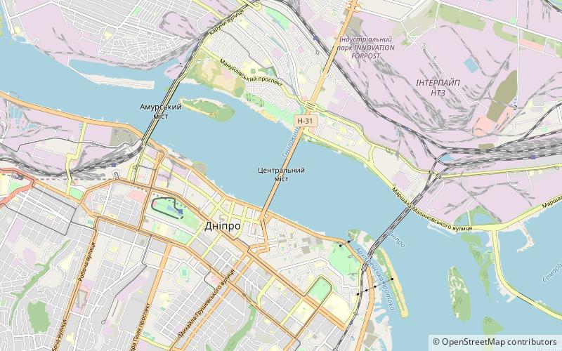 Tsentralny Bridge location map