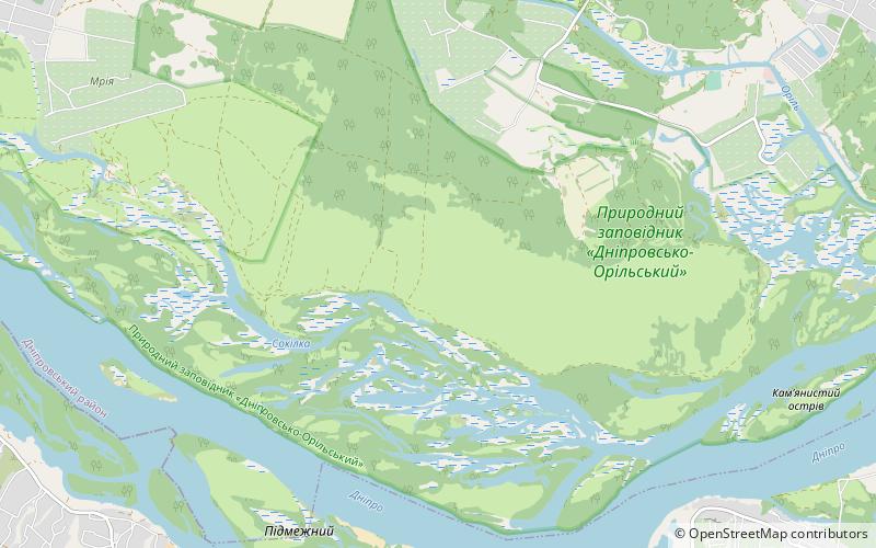 Dniprovsko-Orilskyi Nature Reserve location map