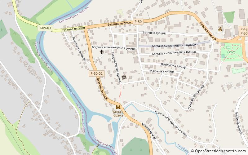 Sataniv Synagogue location map