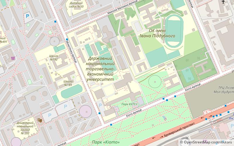 universidad nacional de comercio y economia de kiev location map