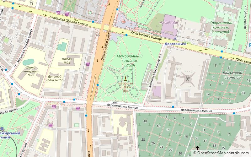 babyn yar monument kiev location map