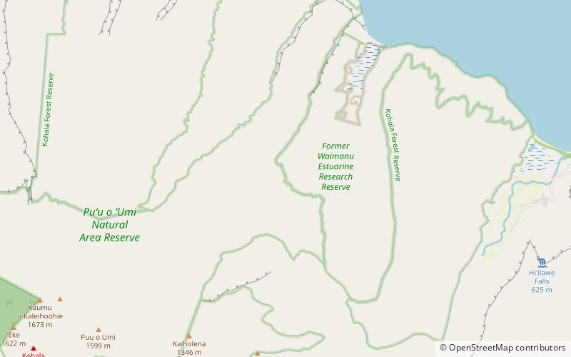 waihilau falls waimea location map