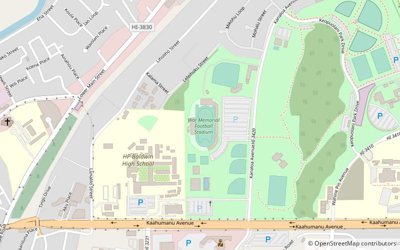 War Memorial Stadium location map