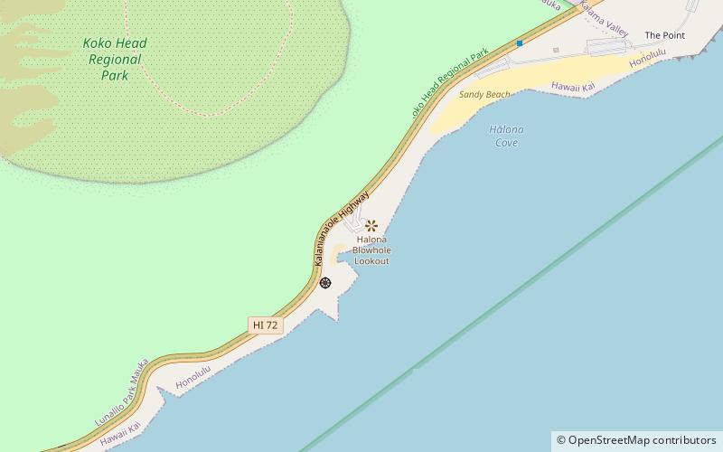 Hālona Blowhole location map