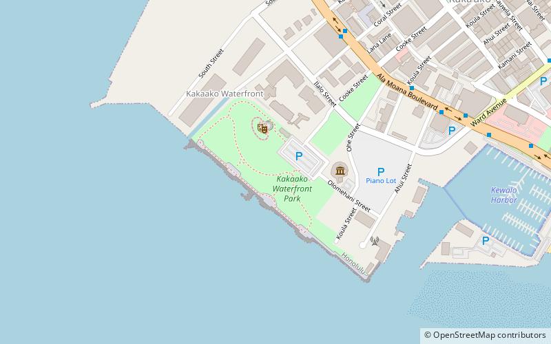 Kakaako Waterfront Park location map