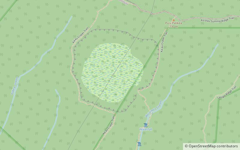 Kaʻau Crater location map