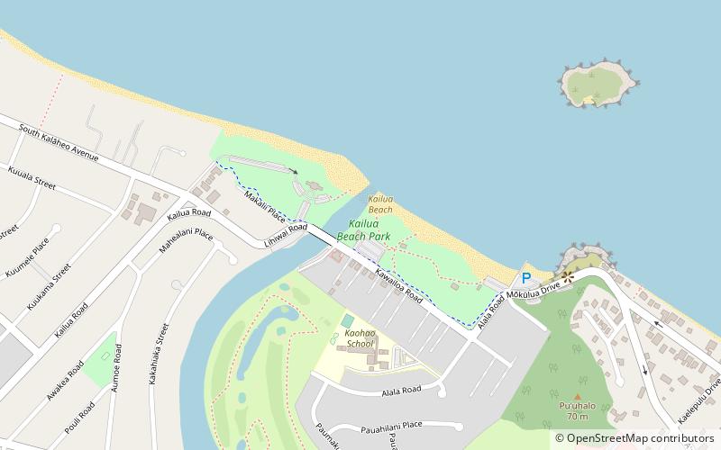 Kailua Beach Park location map