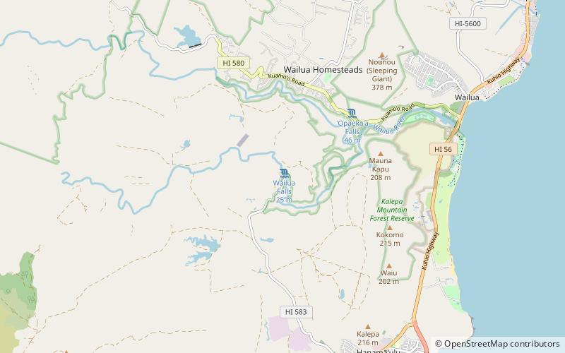 wailua falls overlook lihue location map