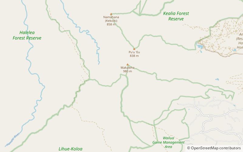 Makaleha Mountains location map
