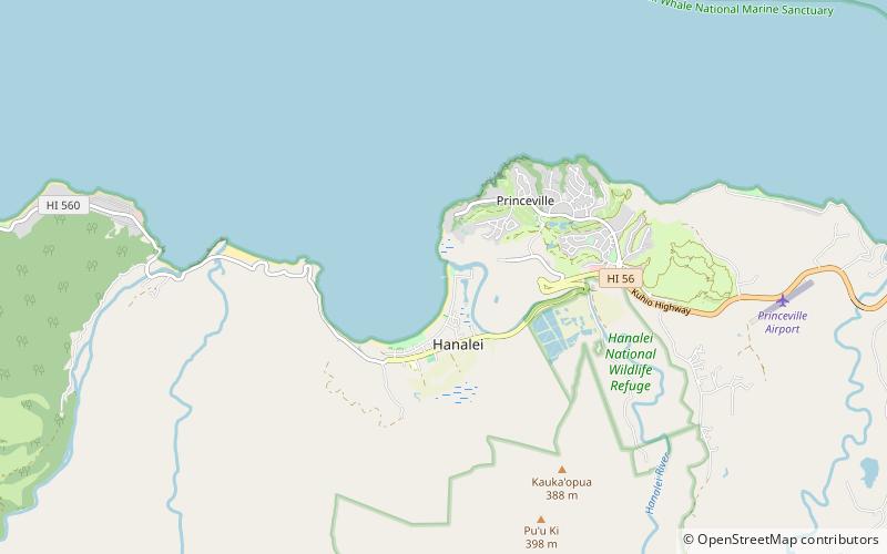 Hanalei Pier location map