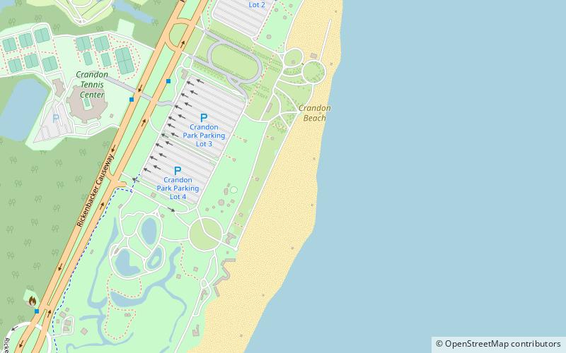 crandon beach key biscayne location map