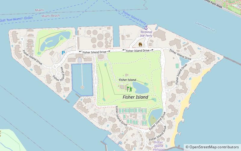 fisher island golf course miami beach location map
