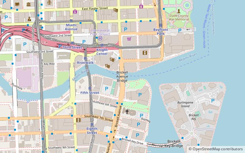 Brickell Avenue Bridge location map