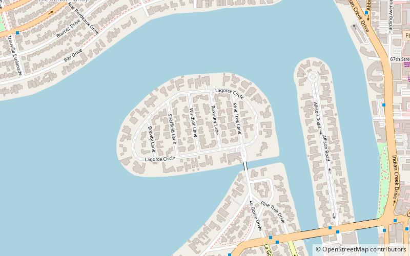la gorce island miami beach location map