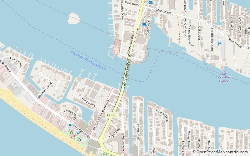 Matanzas Pass Bridge location map