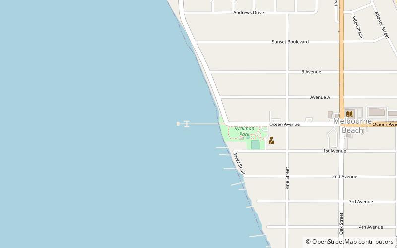 Melbourne Beach Pier location map