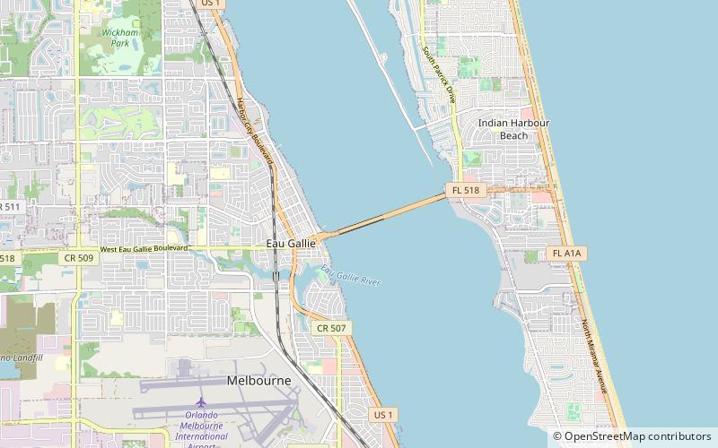 Eau Gallie Causeway location map