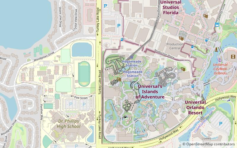 Harry Potter Roller Coaster location map