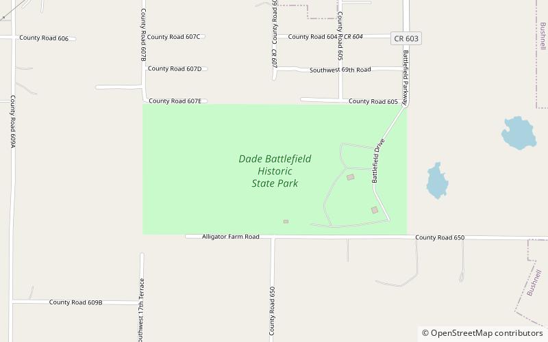 Parc historique d'État de Dade Battlefield location map