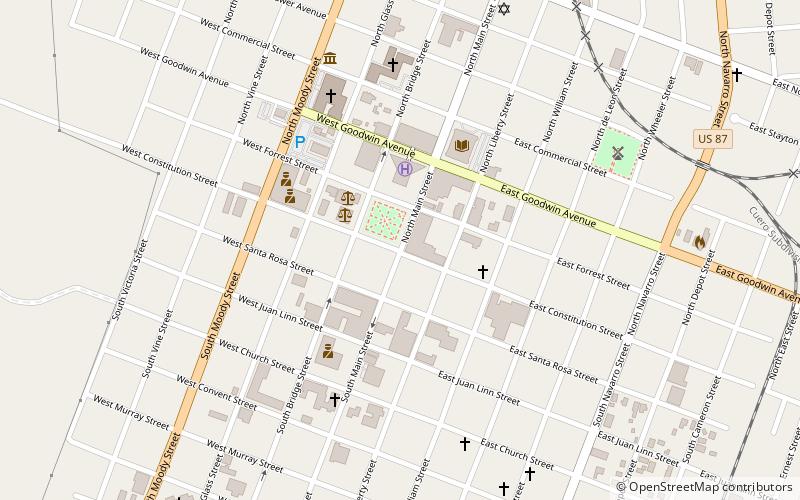 DeLeon Plaza and Bandstand location map