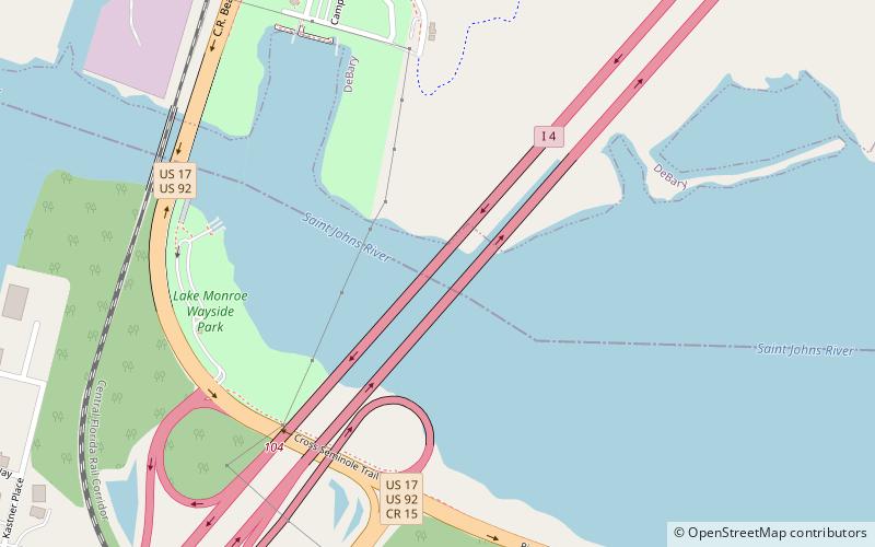 St. Johns River Veterans Memorial Bridge location map