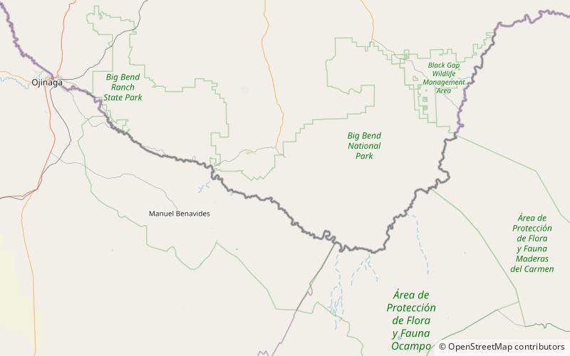 trans pecos volcanic field park narodowy big bend location map
