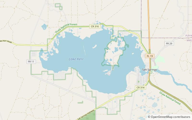 lake kerr foret nationale docala location map