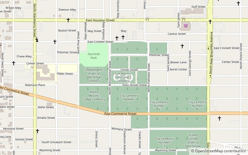 San Antonio National Cemetery location map