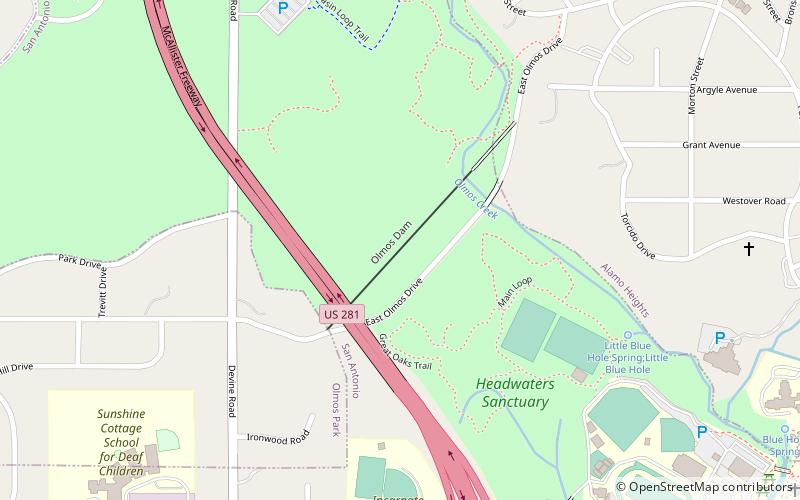 olmos dam san antonio location map