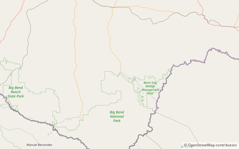persimmon gap park narodowy big bend location map