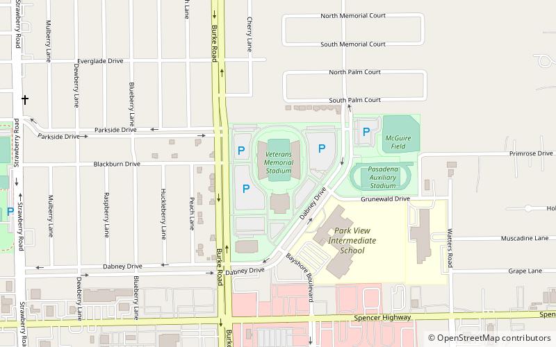 pasadena memorial stadium location map