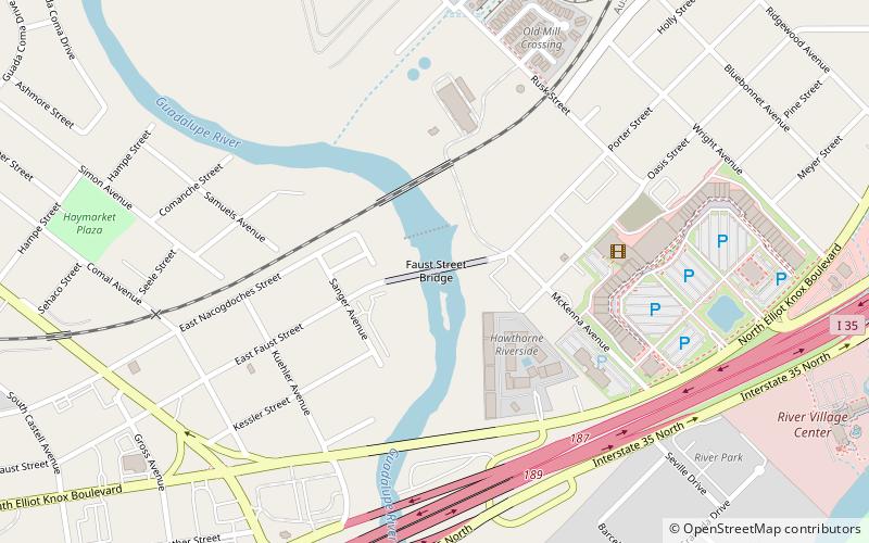 faust street bridge new braunfels location map