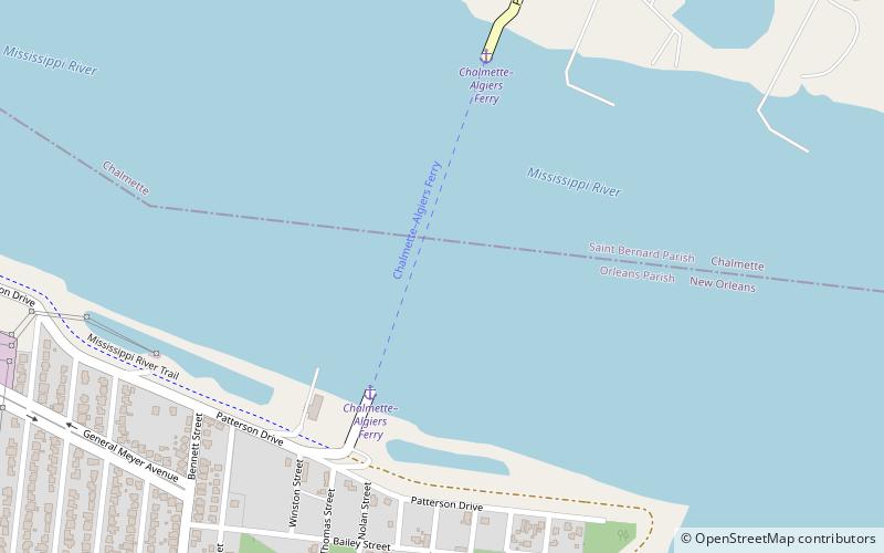 Chalmette – Lower Algiers Ferry location map