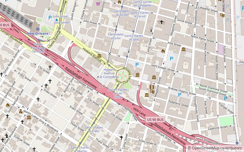 Lee Circle location map